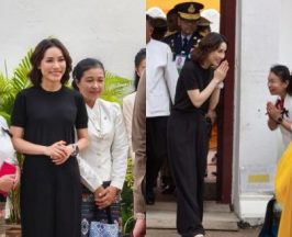 เจ้าคุณพระสินีนาฏ ในลุคสบายๆ กลับบ้านเกิดสัการะพระธาตุแช่แห้ง