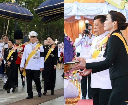 ในหลวง-พระราชินี ทรงวางพวงมาลาถวายราชสักการะพระบรมราชานุสาวรีย์ ร.9