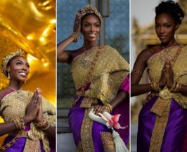 โอลิเวีย มิสยูนิเวิร์สโกตดิวัวร์ สวยเฉิดฉายในชุดไทยจักรพรรดิ