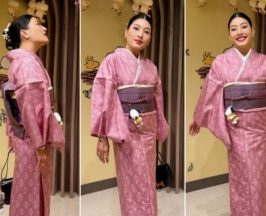 ทรงพระสิริโฉม เจ้าฟ้าสิริวัณ ในฉลองพระองค์กิโมโนผ้าไหมไทย