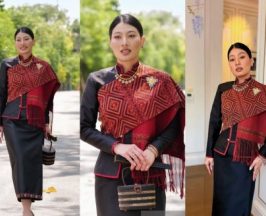 เจ้าฟ้าสิริวัณณวรี ทรงฉลองพระองค์แบบชาวภูไท ทรงพระภูษาลายขิต