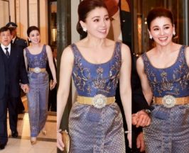 ทรงพระสิริโฉม พระราชินี ในชุดไทยดุสิตสีม่วง ตราตรึงใจทั่วโลก