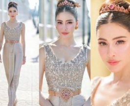 เปิดราคาชุดไทยดุสิต ศรีริต้า ปักคริสตัล วิบวับทั้งตัว
