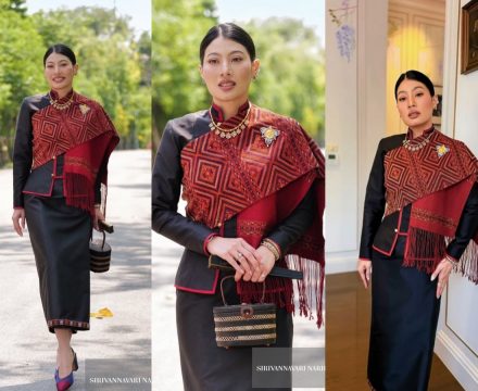 เจ้าฟ้าสิริวัณณวรี ทรงฉลองพระองค์แบบชาวภูไท ทรงพระภูษาลายขิต
