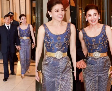 ทรงพระสิริโฉม พระราชินี ในชุดไทยดุสิตสีม่วง ตราตรึงใจทั่วโลก
