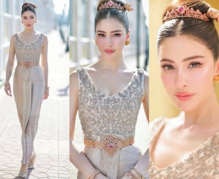 เปิดราคาชุดไทยดุสิต ศรีริต้า ปักคริสตัล วิบวับทั้งตัว